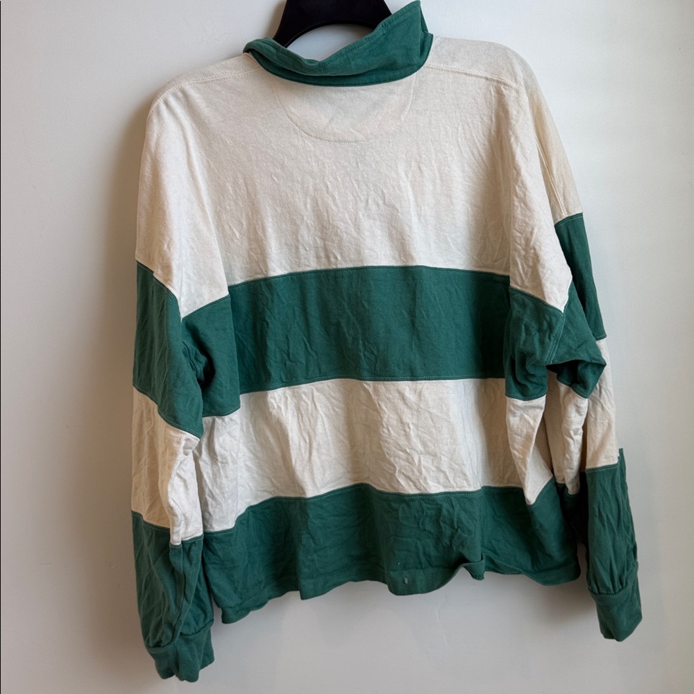 Madewell Rugby in Green & Cream Stripes - Picture 2 of 6